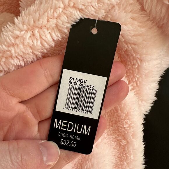 Rampage Women's Pink Pom Pom Plush Hoodie Pullover Sleeping Hoodie size M - Picture 5 of 7